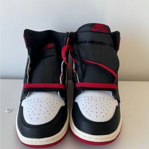 Nike Retro Air Jordans Black, White, and Red Sneakers